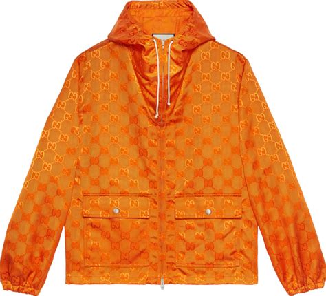 gucci off the grid zip-up jacket|orange gucci windbreaker jacket.